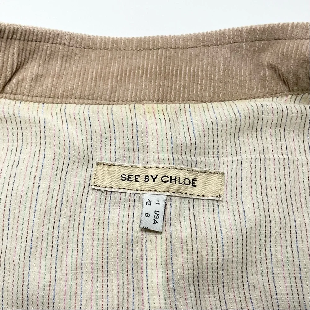 See By Chloe 8 Corduroy Jacket/Blazer Tan/Beige - Picture 3 of 9